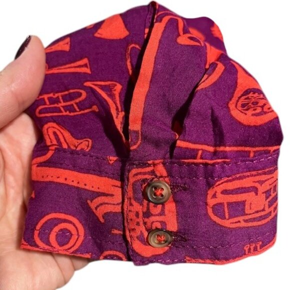 Anthropologie 52 Conversations Colloquial Yoked Button Down Toot Your Horn Sz 10 - Picture 6 of 15